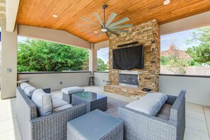 Outdoor Lounge with a Smart TV