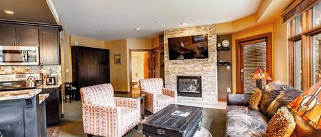 Living Area with Sleeper Sofa & Murphy Bed Folded Up