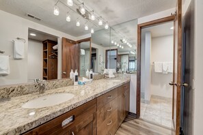 Bathroom - Bathtub/Shower Combo & Microwave, Mini Fridge, and Coffee Maker