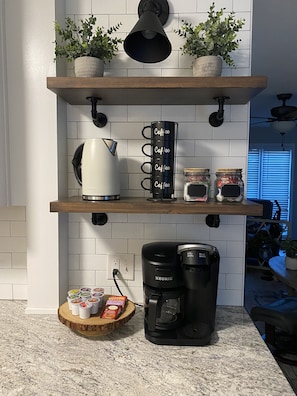 Coffee and tea bar.
