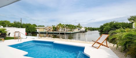 Spend the day lounging in the canalside pool