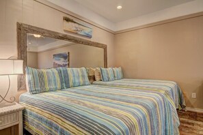 Two queen sized beds in the studio