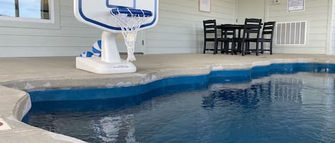 22x11 PRIVATE, indoor pool with basketball goal