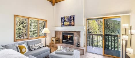 WOOD burning fireplace located in Living Room