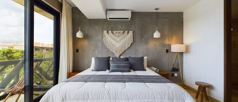 King bed w/ premium linens—your gateway to luxury sleep.