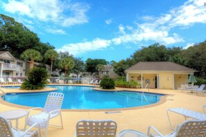 Ocean Walk Heated Pool Near W-10 - This heated pool is just around the corner from your St. Simons vacation rental—ideal for early morning laps, lazy afternoon floats, or twilight swims under the oaks.