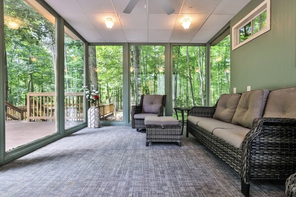 Stunning outdoor space to enjoy cocktails or a hot warm morning coffee
