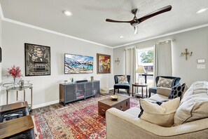 Spacious and bright living room.