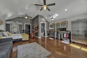 Open concept living and kitchen.