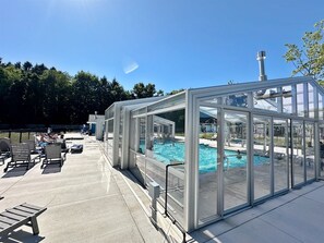 This swimming pool and hot tub are open year-round for your enjoyment.