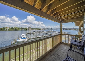 1st Floor Balcony overlooking Santa Rosa Sound with 4 chairs