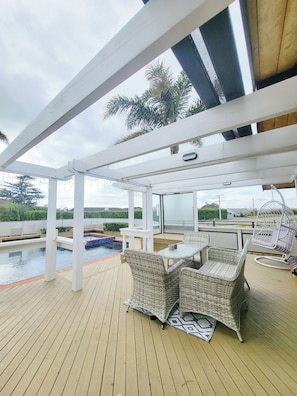 Main patio outside the living room