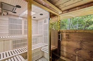 Therapeutic, high-tech features set this cabin apart from local rentals.