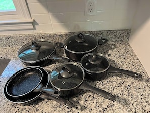 Plenty of pots and pans to cook