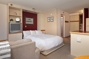 Comfortable queen-size Murphy bed