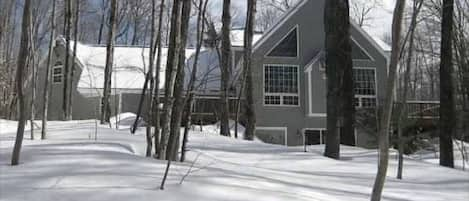 View of house in winter (From woods)