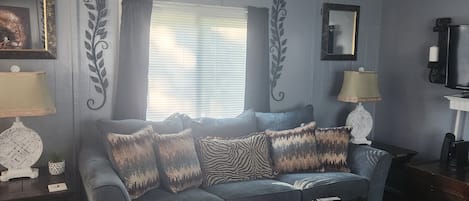 living room with pull out sofa bed 