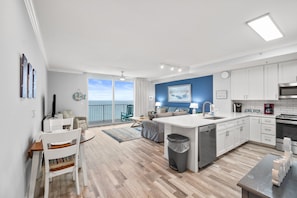 Gulf View Living Room and Kitchen