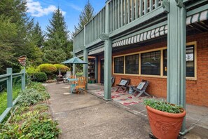 Here’s our charming patio with some potted plants and other greeneries which adds up a refreshing touch