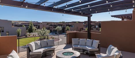 Balcony Patio Seating and Firepit