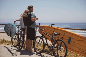 only 500 yards to Manresa Beach. Manresa offers a serene escape, far quieter than bustling in-town beaches, perfect for unwinding and soaking in the tranquility or catching a few waves