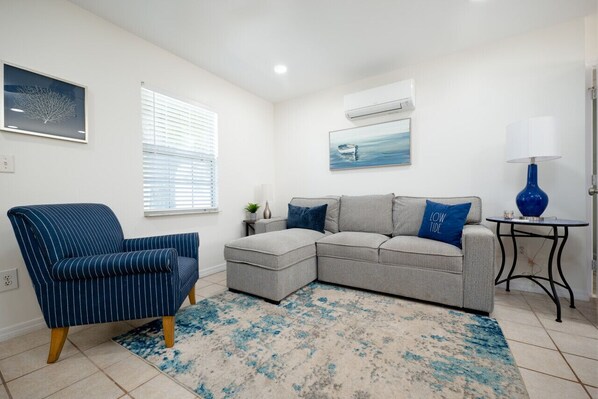 Living area with Mini Split for air conditioning