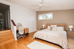 Main bedroom with desk space.