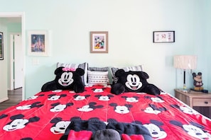 Master Bedroom with King bed and master bathroom.