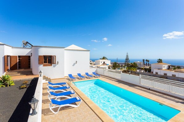 Beautiful villa with private pool, terrace, and garden with sea views