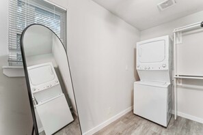 Closet with washer and dryer