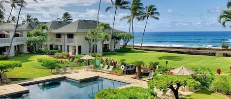 Enjoy this breathtaking view from your upstairs Master Bedroom. Listen to waves softly crash every night as they put you to sleep. This is also a prime location for nightly sunsets with your loved ones.