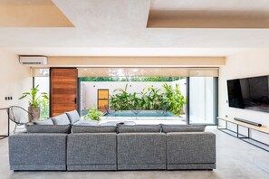 Main living room with TV.