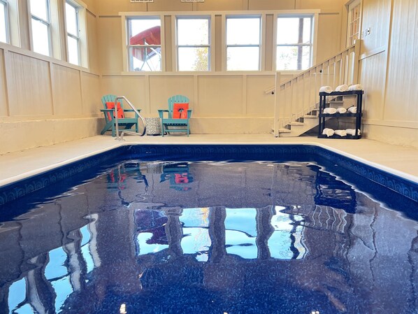 Heated indoor pool, perfect for swimming no matter the season