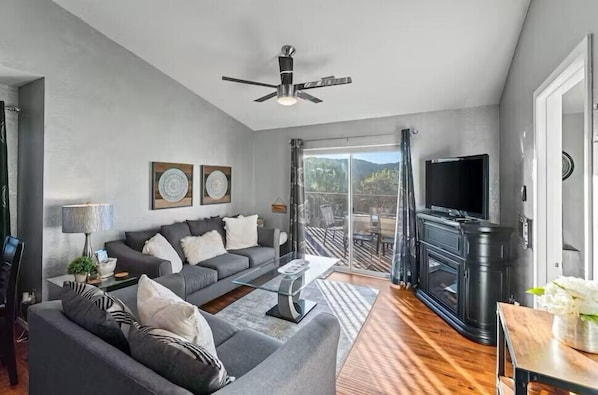 Make lasting memories with loved ones in this inviting condo - gather around the table for a friendly board game competition or snuggle up and enjoy a movie night on the TV in the evenings.