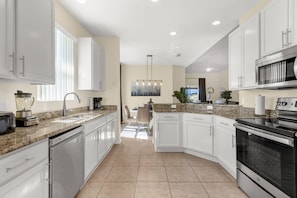Large Kitchen with Stainless Steel Appliances