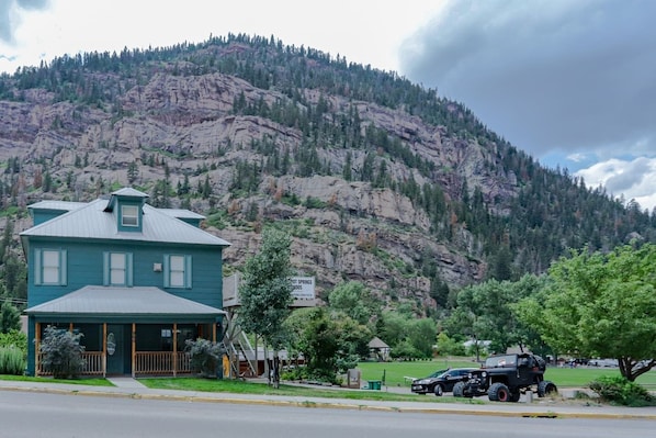 The main view of the house, facing west.