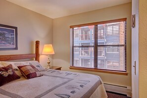 Sink into the plush queen sized bed after a long day on the hill.