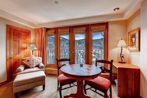 Kick back your feet and relax in the cozy living area.