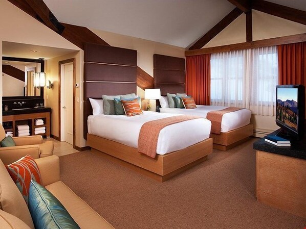 Get a good night sleep in one of the plush queen-sized beds.