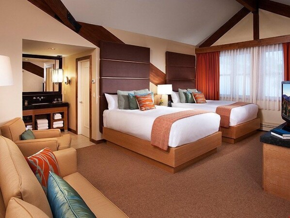 Get a good night sleep in one of the plush queen-sized beds.