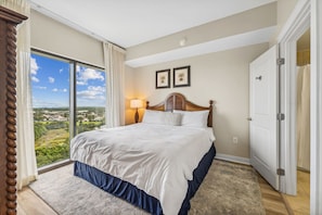 Bedroom with King Size Bed and Flat Screen TV