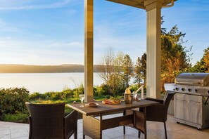 Enjoying meals with an amazing view.