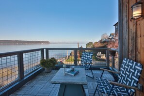 Serene retreat with a glimpse of Saratoga Passage from your own deck.