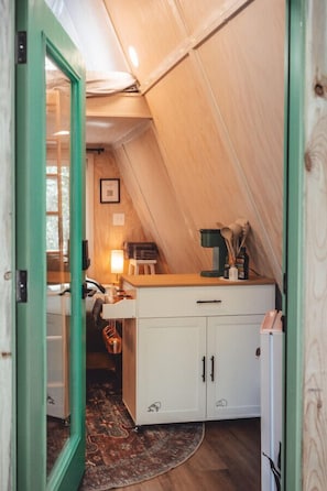 Walking into your tiny A-frame oasis!
