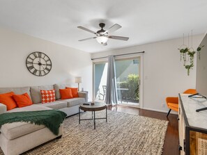 Kick back on the sofa, catch up on your favorite shows on the smart TV, or simply enjoy the company of friends and family in this inviting space.
