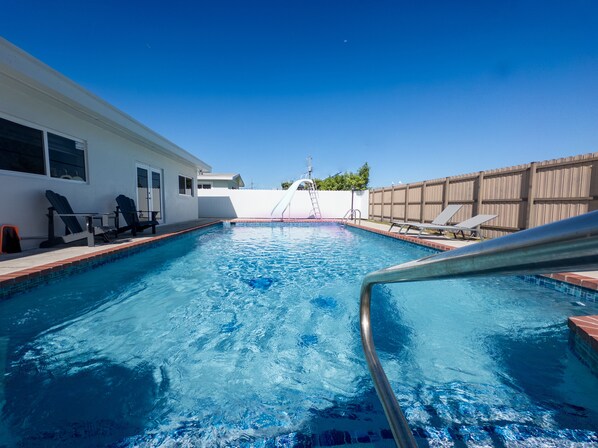 Enjoy a quick dip in the pool after your yoga routine