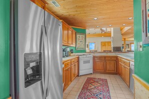 Second level kitchen is well equipped to help any cook prepare the day's meals.