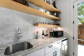 Beautiful touches in the kitchenette.
