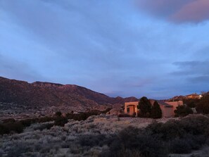 View of the house at sunset