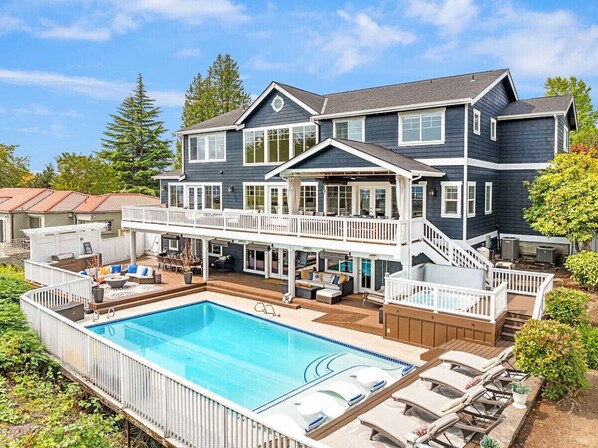 Laps or lounging 40 foot heated pool.